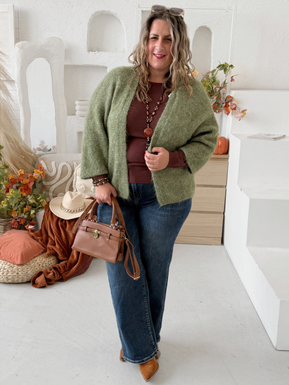 Cardigan Fly do 3XL - zelenkavý