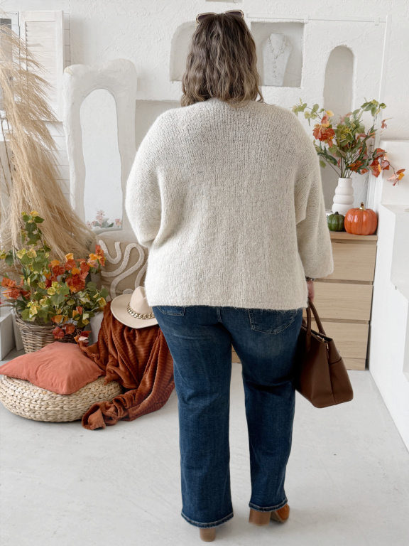 Cardigan Fly do 3XL - krémový