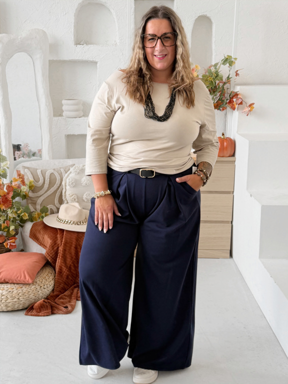 Široké nohavice Enja do 4XL - tmavě modré