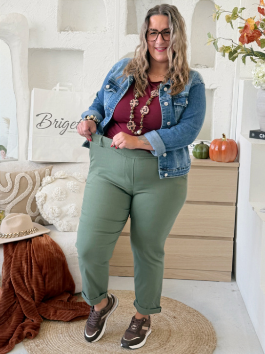 Elastické kalhoty Hope do 4XL - khaki