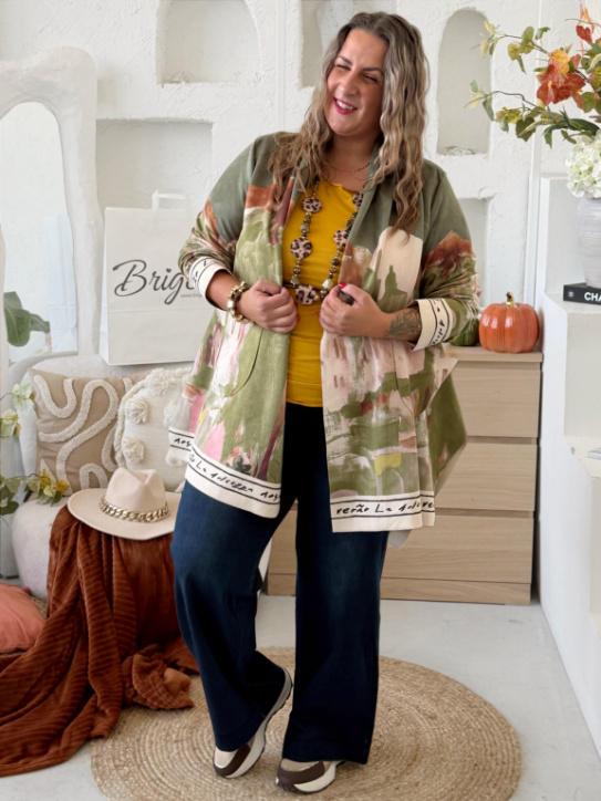 Kabátek vzhled broušené kůže Toscana do 3XL - khaki