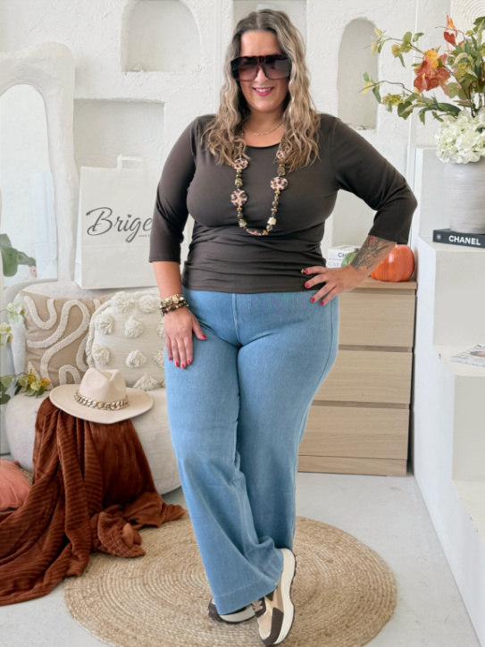 Džegíny Adena do 4XL - světle modrý denim
