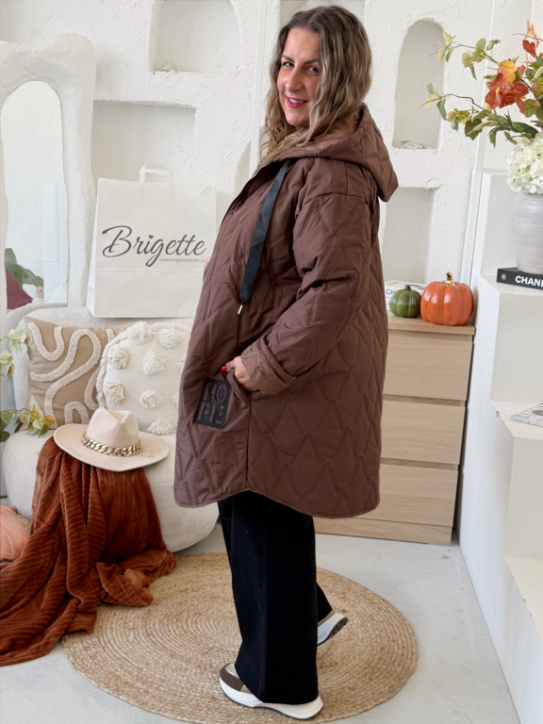 Prošívaná přechodová bunda HOPE do 4XL - karamel