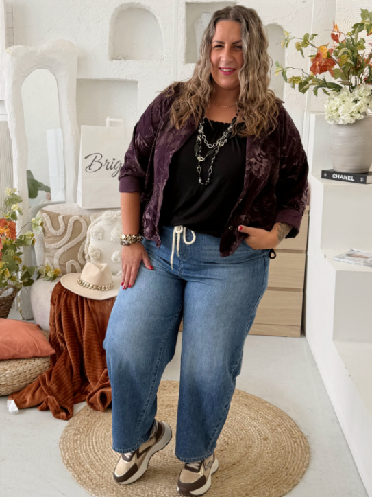 Manšestrová košile Limba do 3XL - tmavě fialová