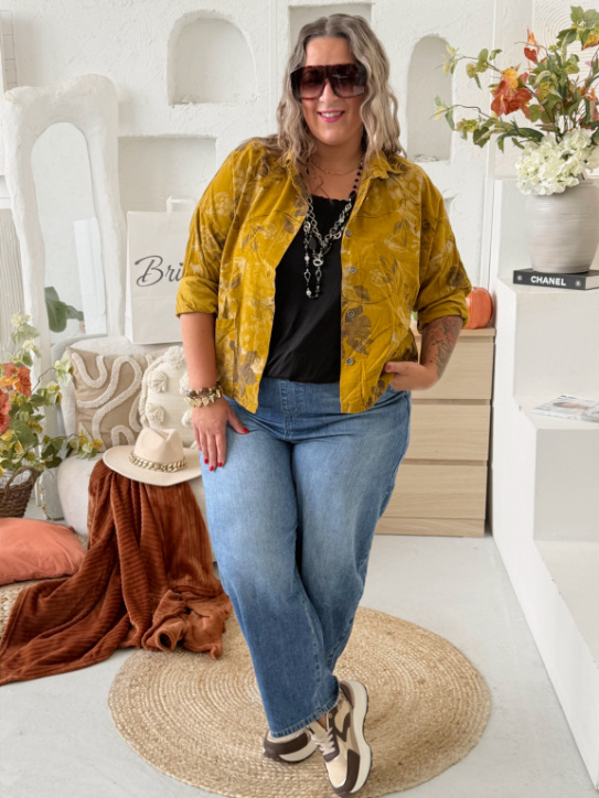 Manšestrová košile Limba do 3XL - žlutá