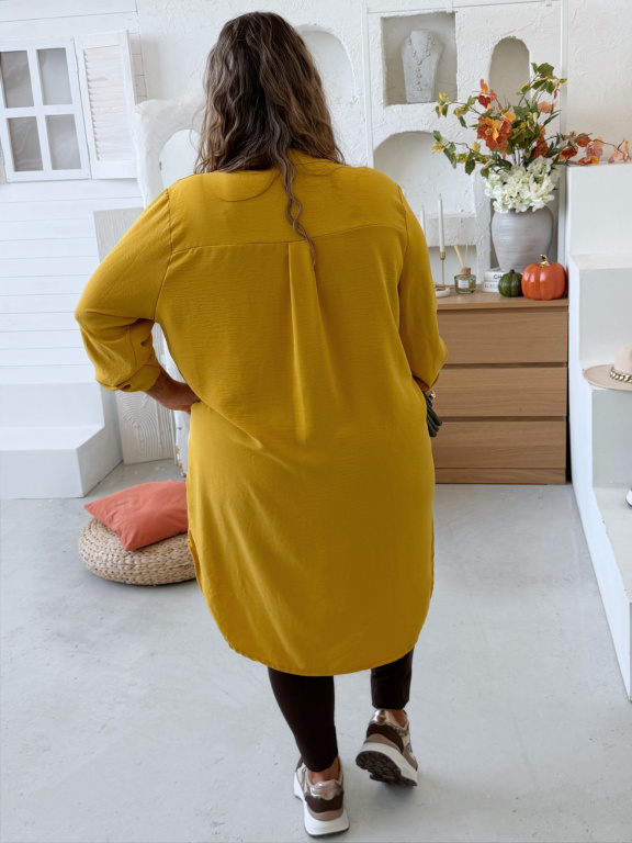 Lehounká oversize košile do 3XL velikosti nemačkavá - žlutá