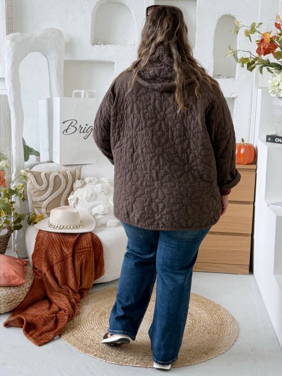 Podzimní prošívaná bunda Jolly do 4XL - čokoláda