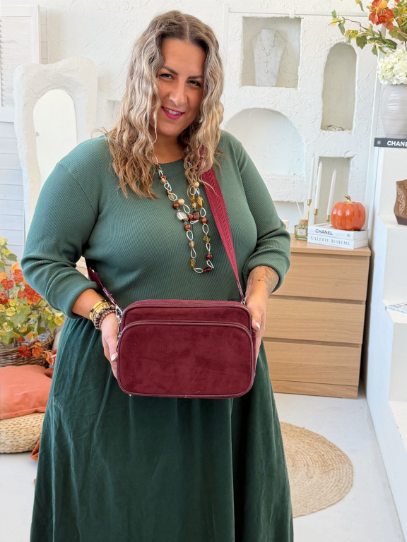 Crosssbody kabelka Gabriel broušená eko kůže - vínová