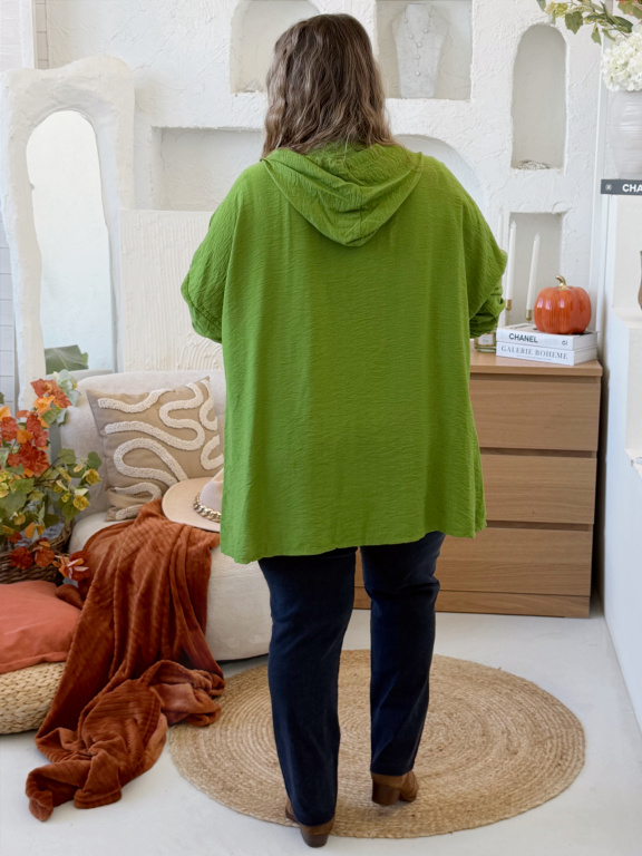 Košile Lady s kapucou do 4XL - zelená