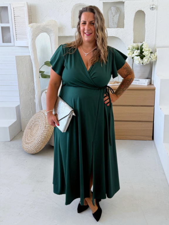 Plesové společenské šaty Vilma do 4XL - smaragdové