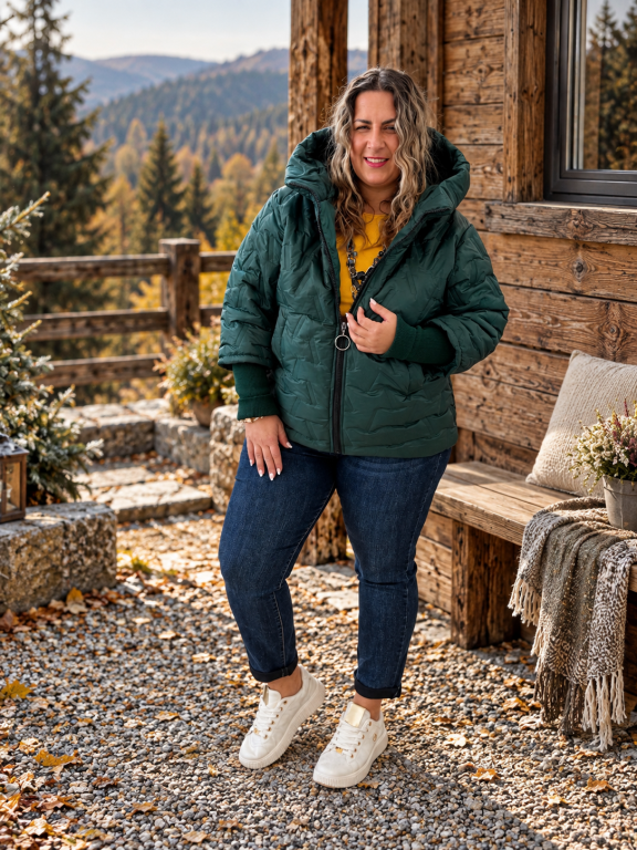 Přechodová bunda Trendy do 3XL - smaragdová