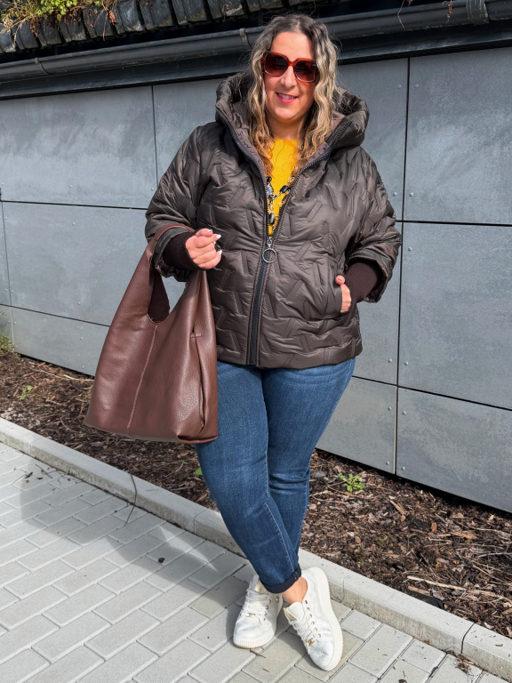 Přechodová bunda Trendy do 3XL - čokoládová