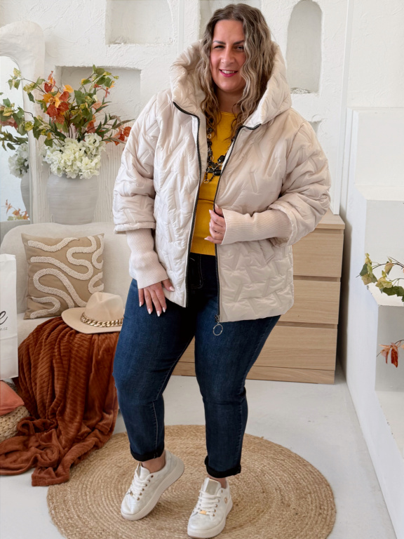 Přechodová bunda Trendy do 3XL - béžová