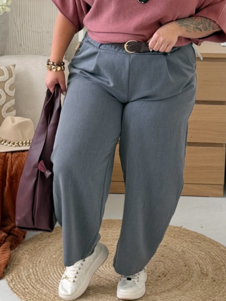 Balonové kalhoty Manon do 3XL - šedé