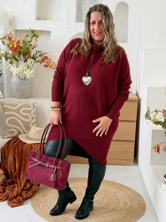 Roláková tunika Premium do 4XL - vínový