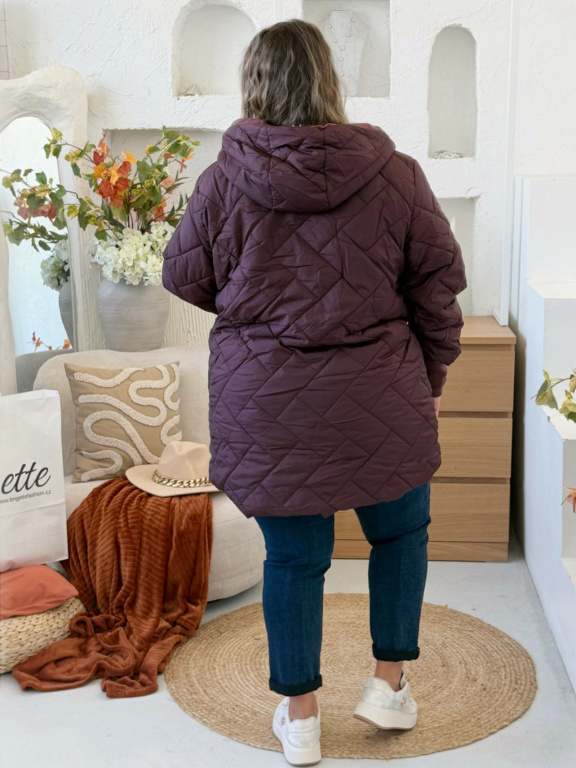 Přechodová - zimní bunda do 6XL - fialová