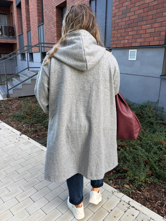 Oversize kabát Margot do 5XL - šedý