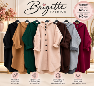 Oversize kabát Elia do 5XL - camel