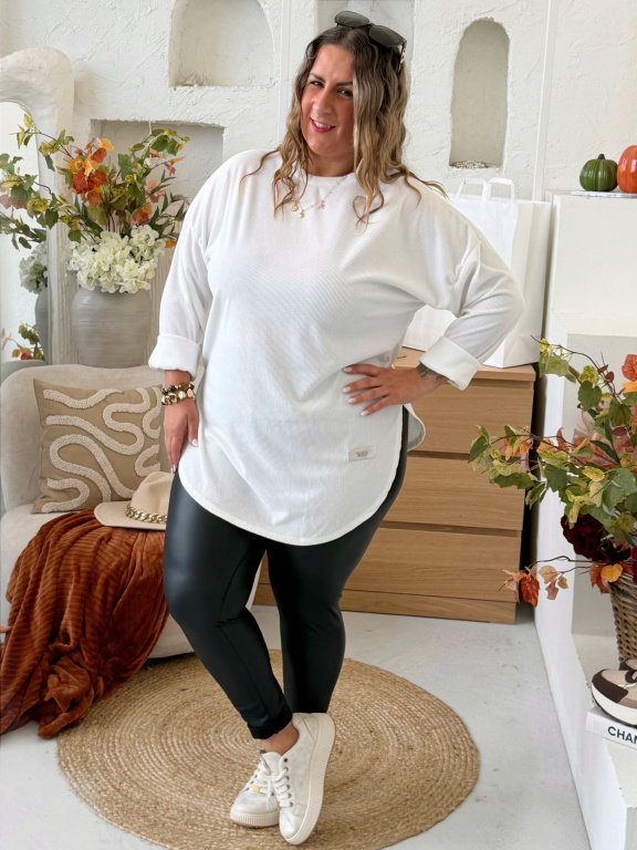 Hřejivé měkoučké tričko Dita do 3XL - bílé