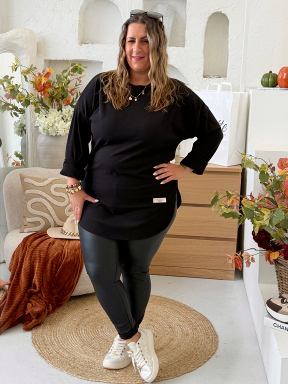 Hřejivé měkoučké tričko Dita do 3XL - černá