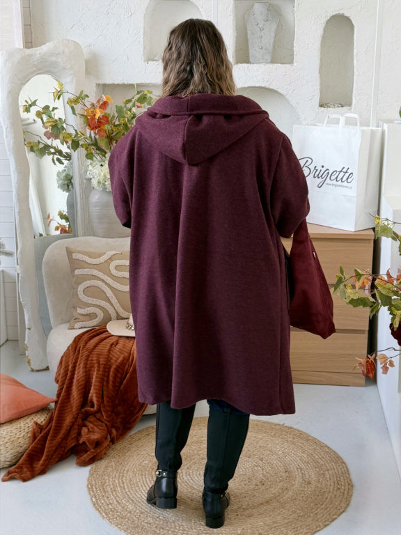 Oversize kabát Margot do 5XL - bordo