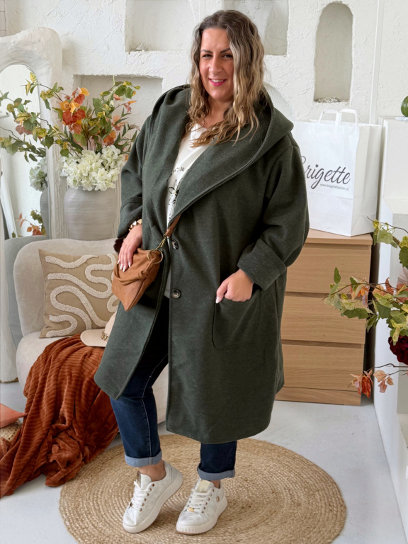 Oversize kabát Margot do 5XL - khaki