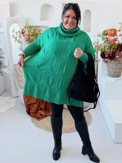 Oversize rolák Sofie do 4XL - zelený