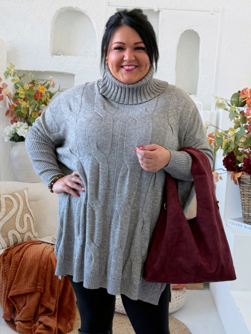 Oversize rolák Sofie do 4XL - šedý