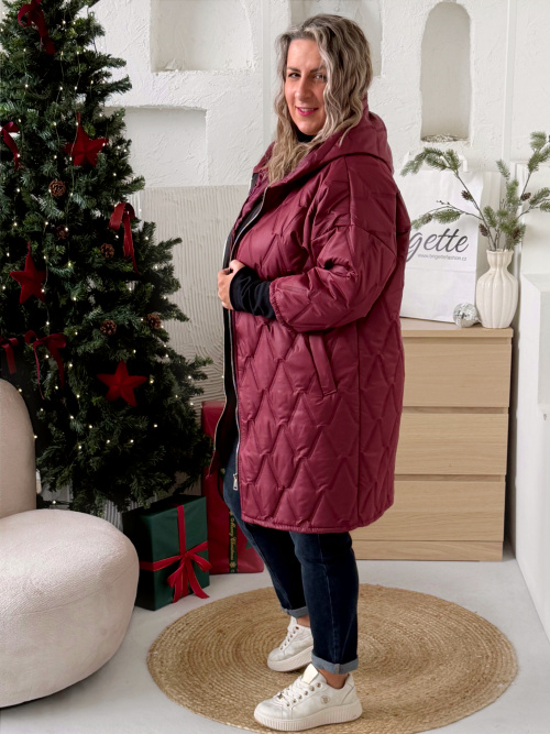 Přechodová bunda Marlen do 3XL - vínová
