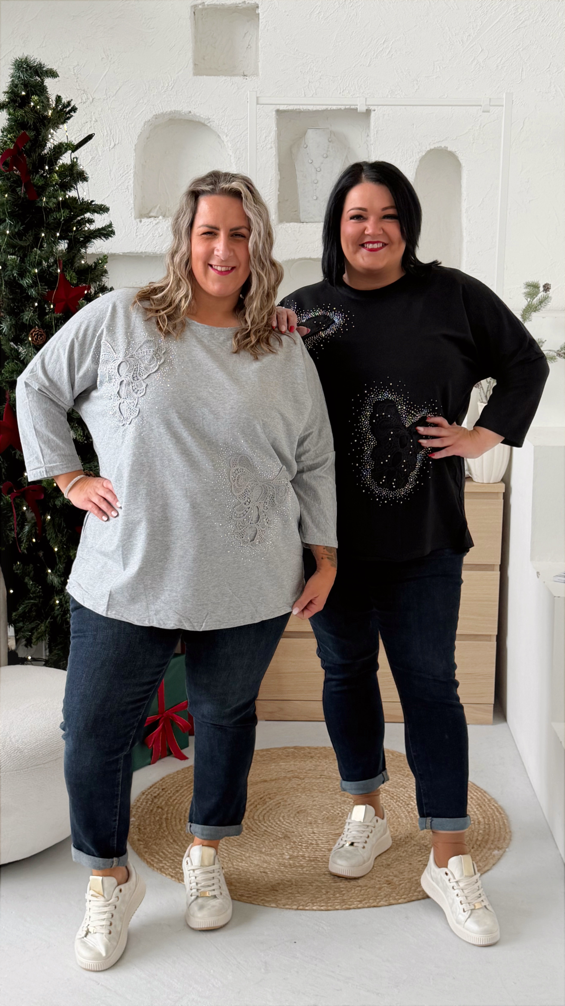 Oversize tričko Motýlci Ellie do 4XL - černé