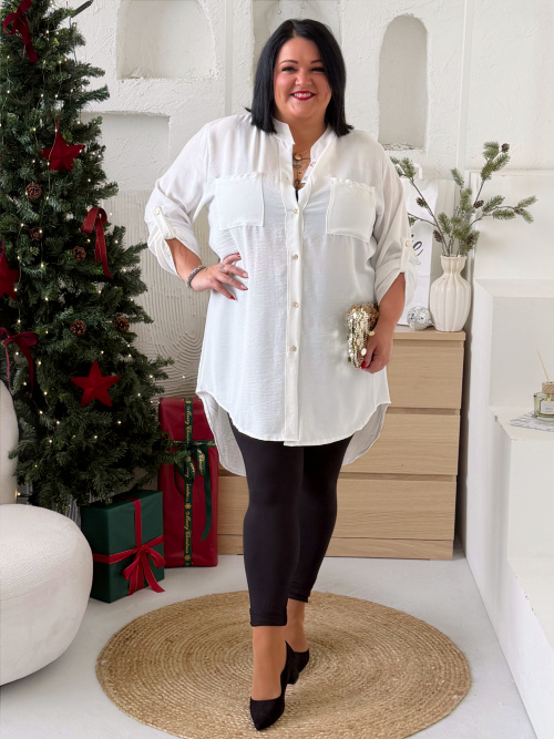 Lehounká oversize košile do 3XL velikosti nemačkavá - bílá