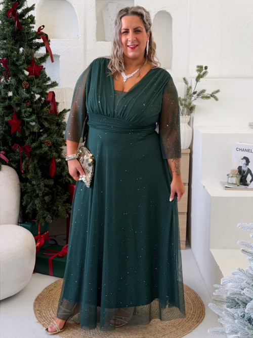Plesové společenské šaty Isabell do 4XL - smaragdové