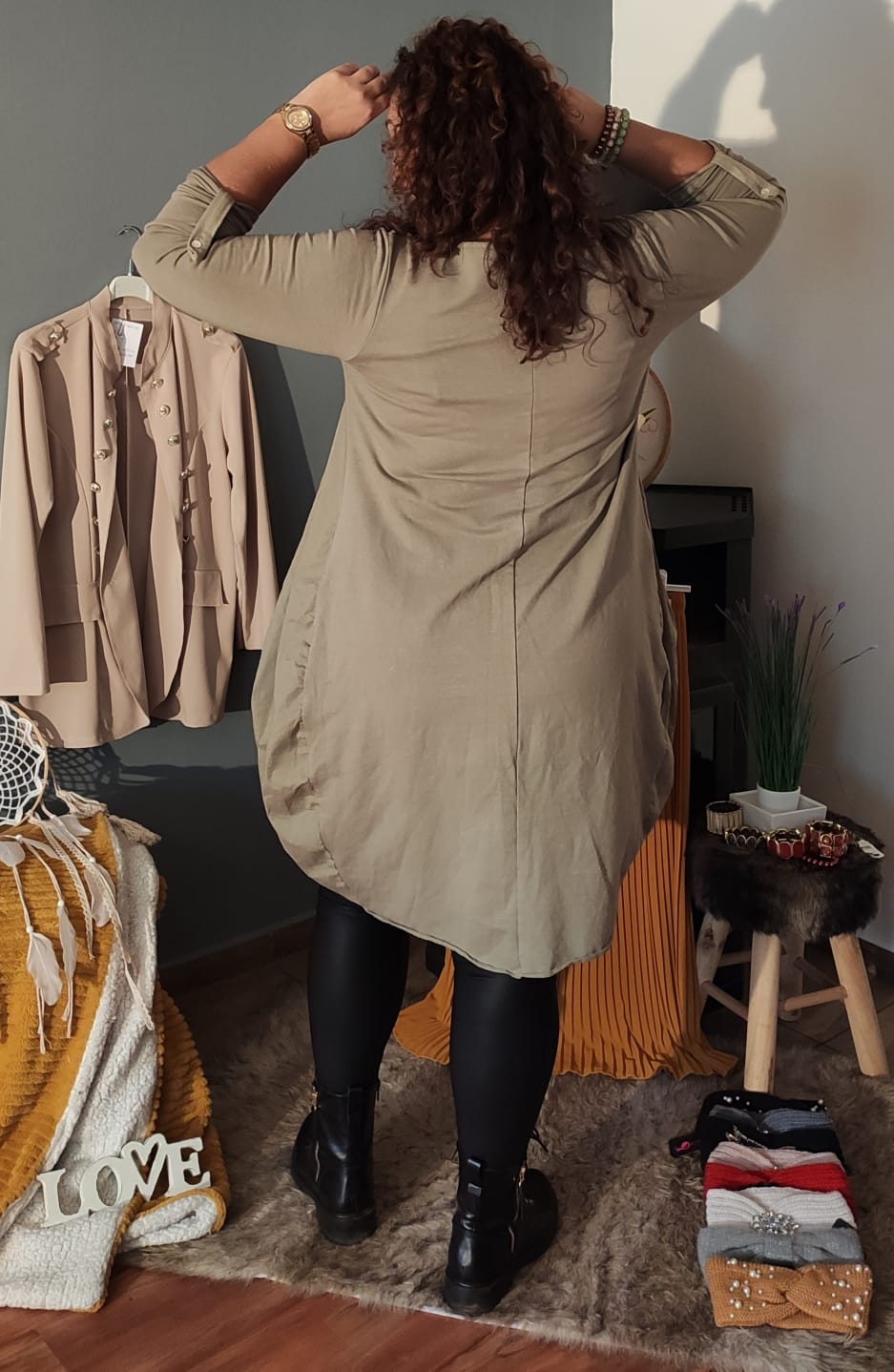 Tunikové šaty Timotha - khaki