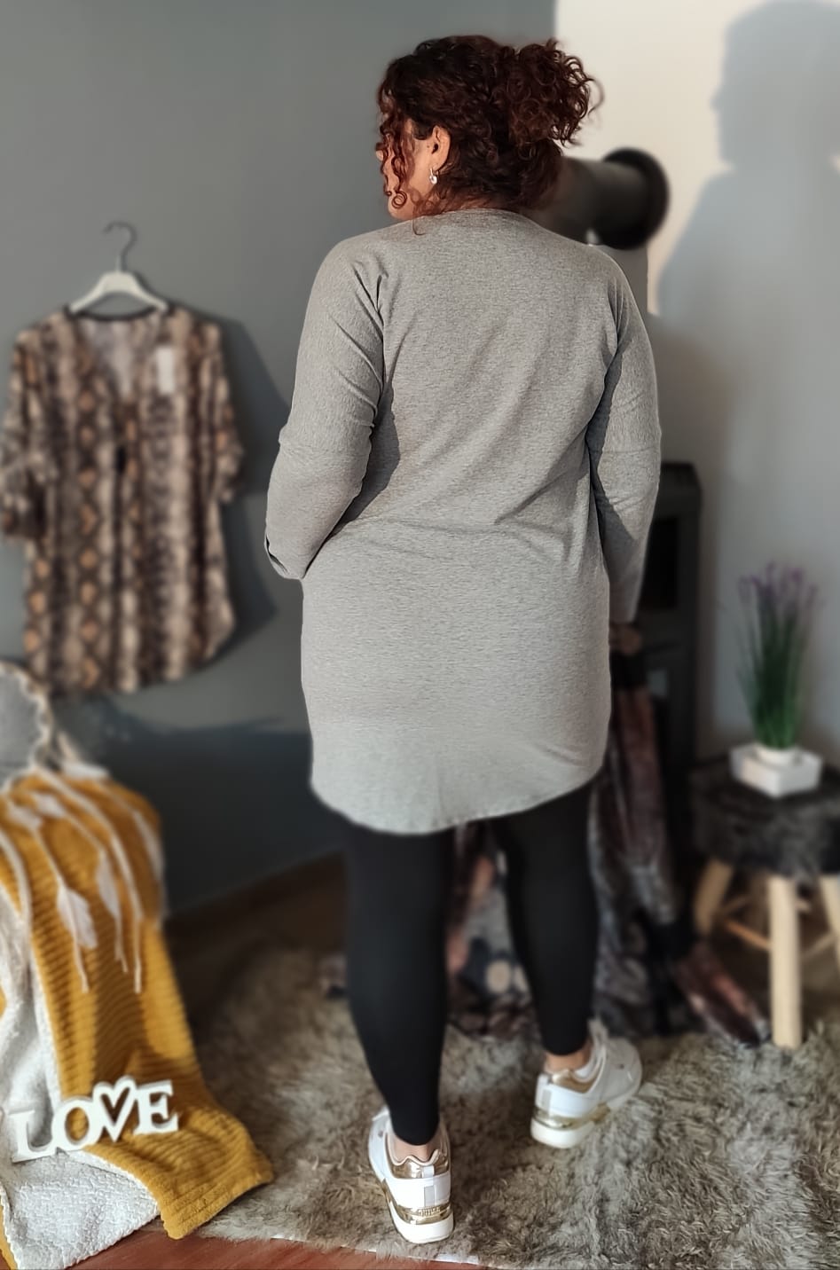 Mikinové šaty Tiffany - šedé