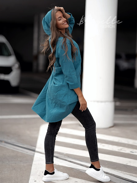 Mikina Fashion - petrolejová