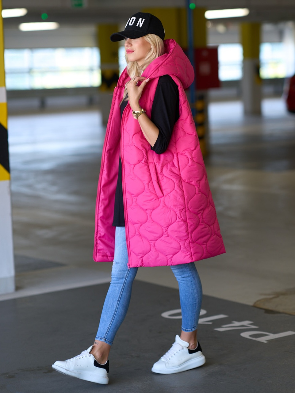 Prošívaná vesta Borly fuchsiová