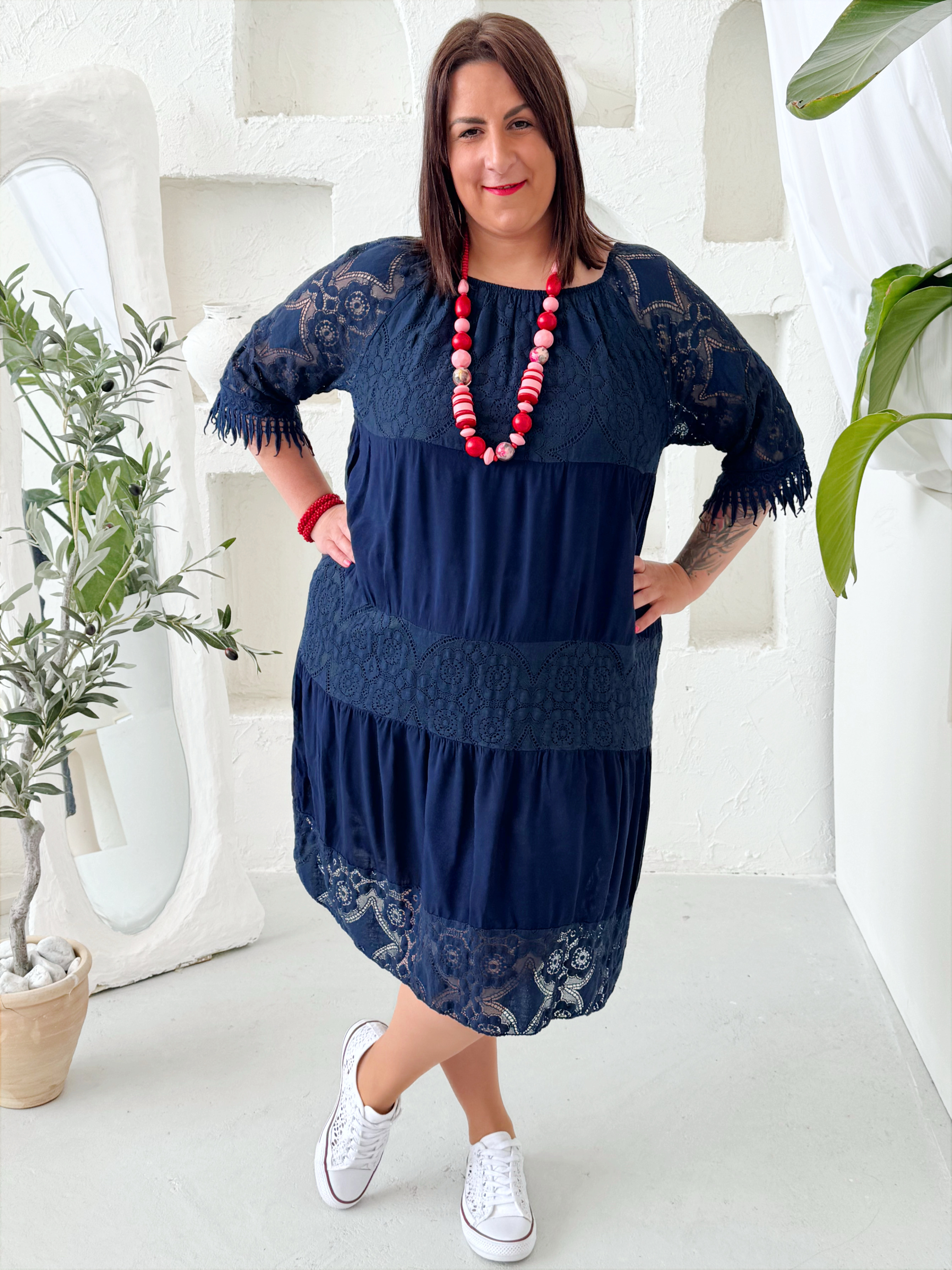 Korále růžovo červené 