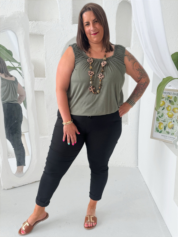 Strečové kalhoty elastické Sporty černé do 3XL