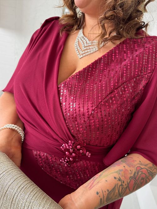 Plesové šaty Isabel do 4XL vínové