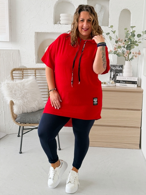 Halenka Sporty z nemačkavého materiálu - červená