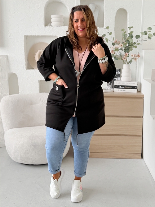 Mikina na zip Máselko Symbol do 3XL - černá