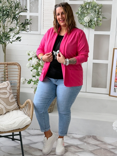 Sako bez podšívky Elitte do 3XL fuchsiové