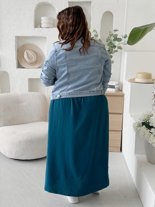 Šaty Sunny Comfort do 5XL - petrolej