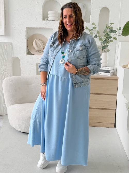 Šaty Sunny Comfort do 5XL - světle modré