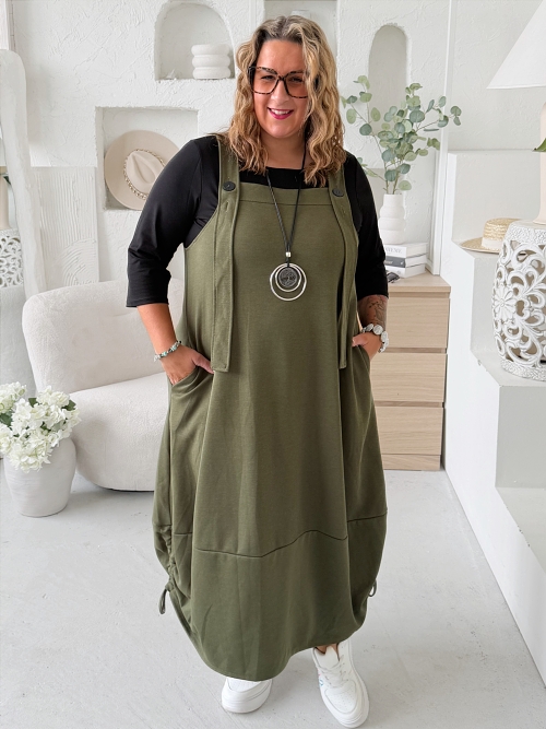 Laclové šaty Myself do 4XL - khaki