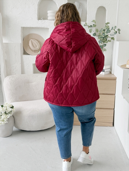 Prošívaná bunda Selena do 3XL - vínová