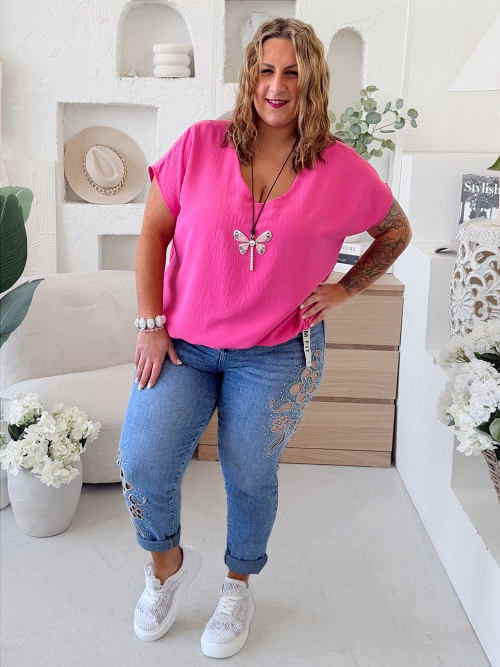 Halenka Brenda do 3XL - fuchsiová