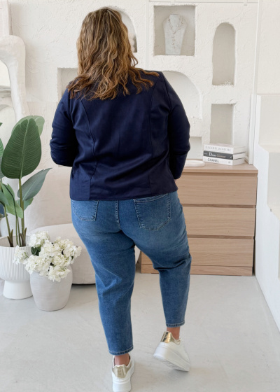 Bunda alá broušená kůže do vel. 50 - tmavě modrá