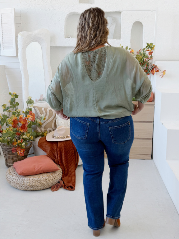 Lehounká halenka Lea do 4XL - khaki