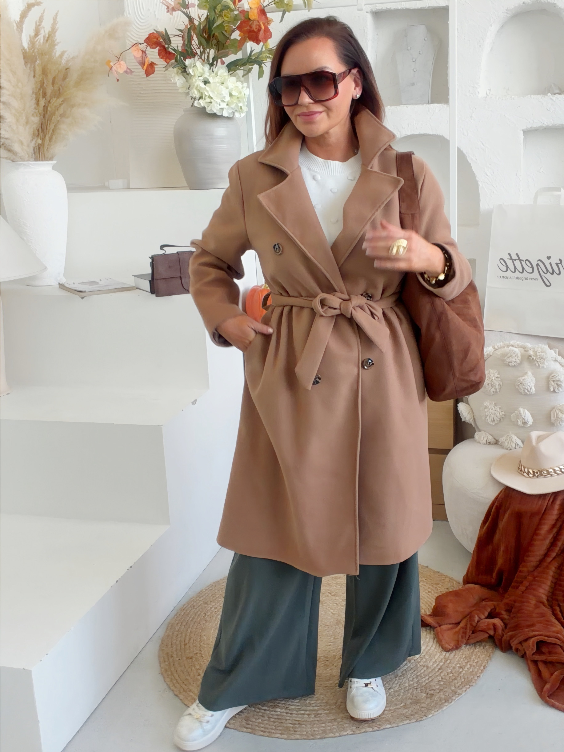 Kabát Alagia s podšívkou do 2XL - camel